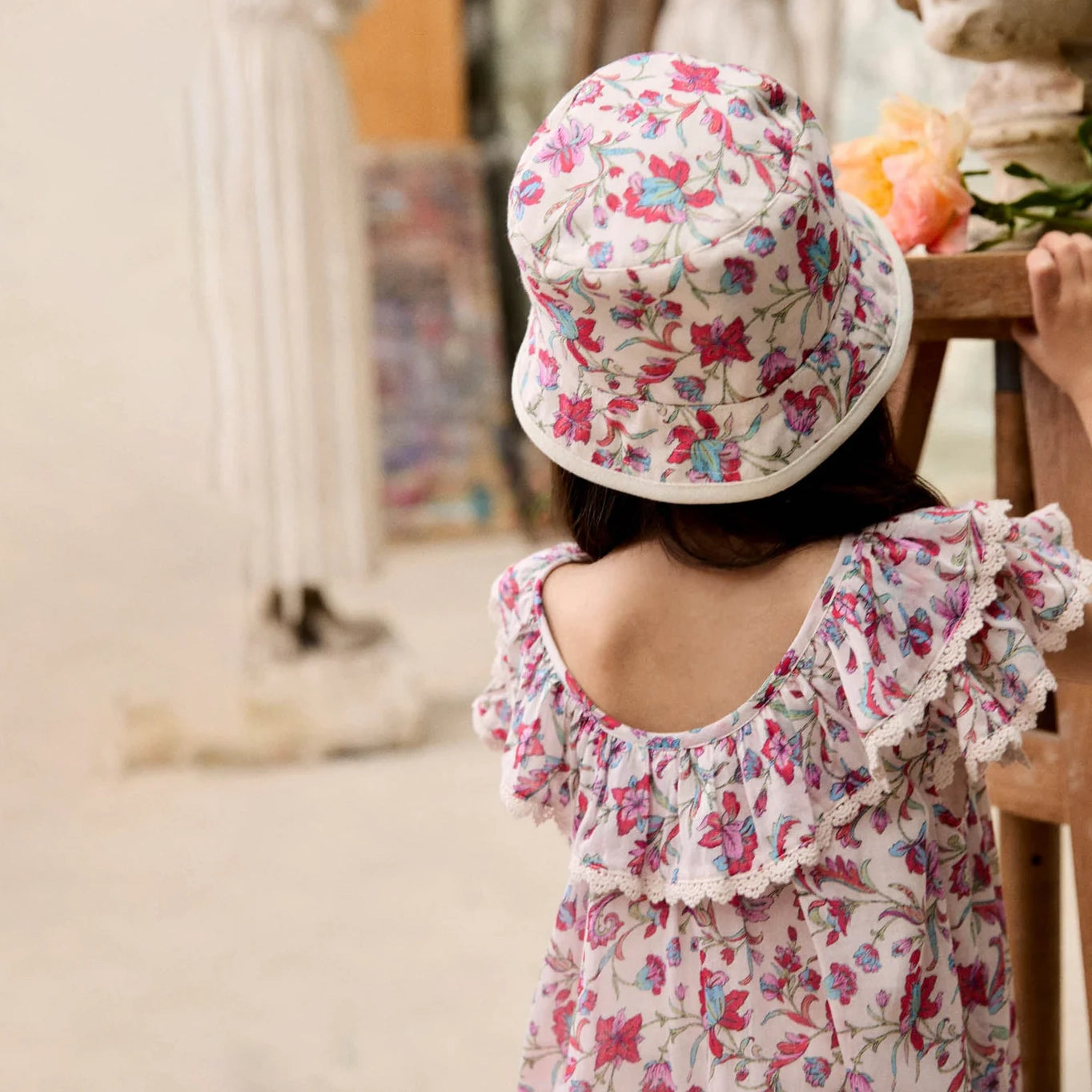 Louise Misha-Girls Dress Natiyana Cream Floral Haven