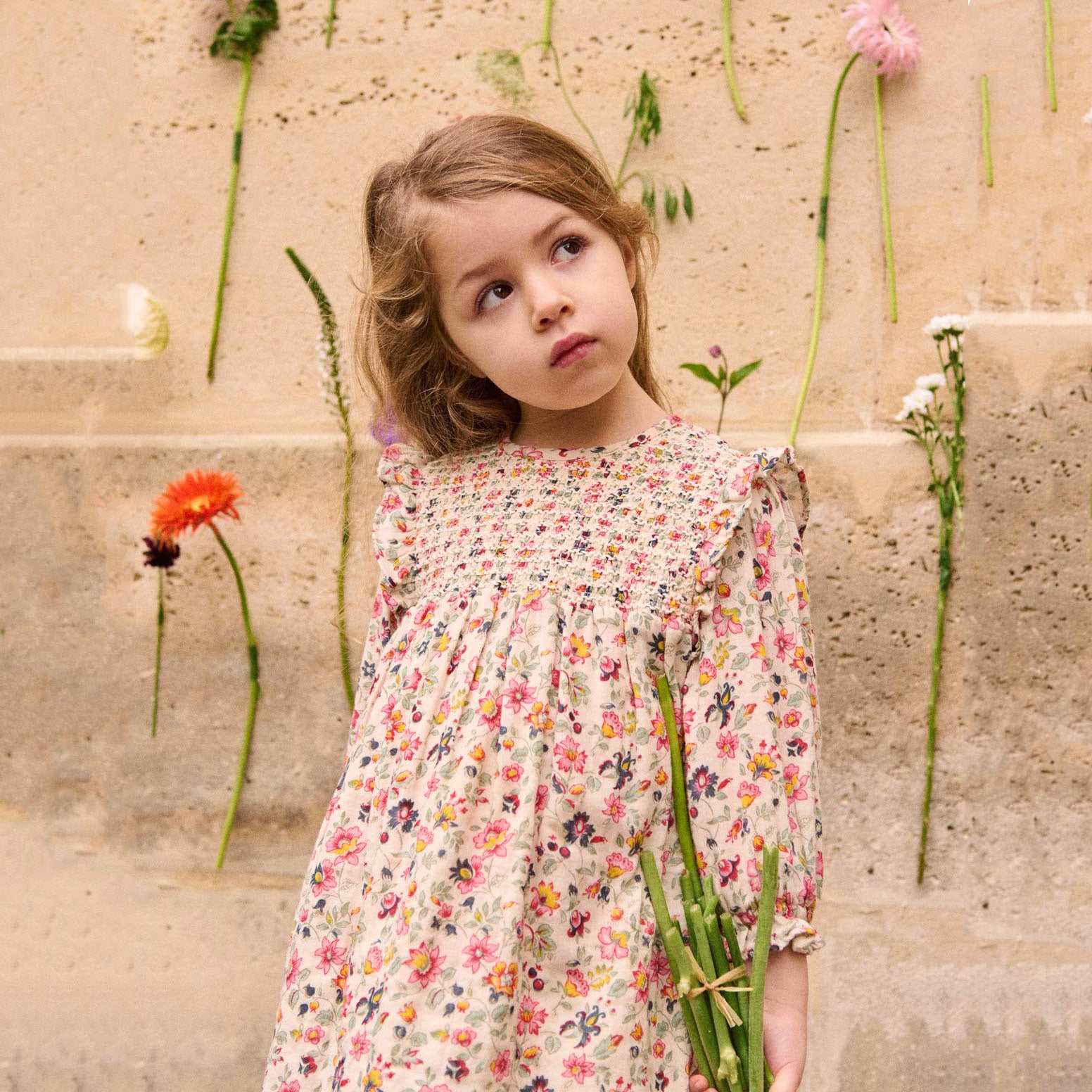 Louise Misha-Girls Cream Wild Flowers Dress Saralou