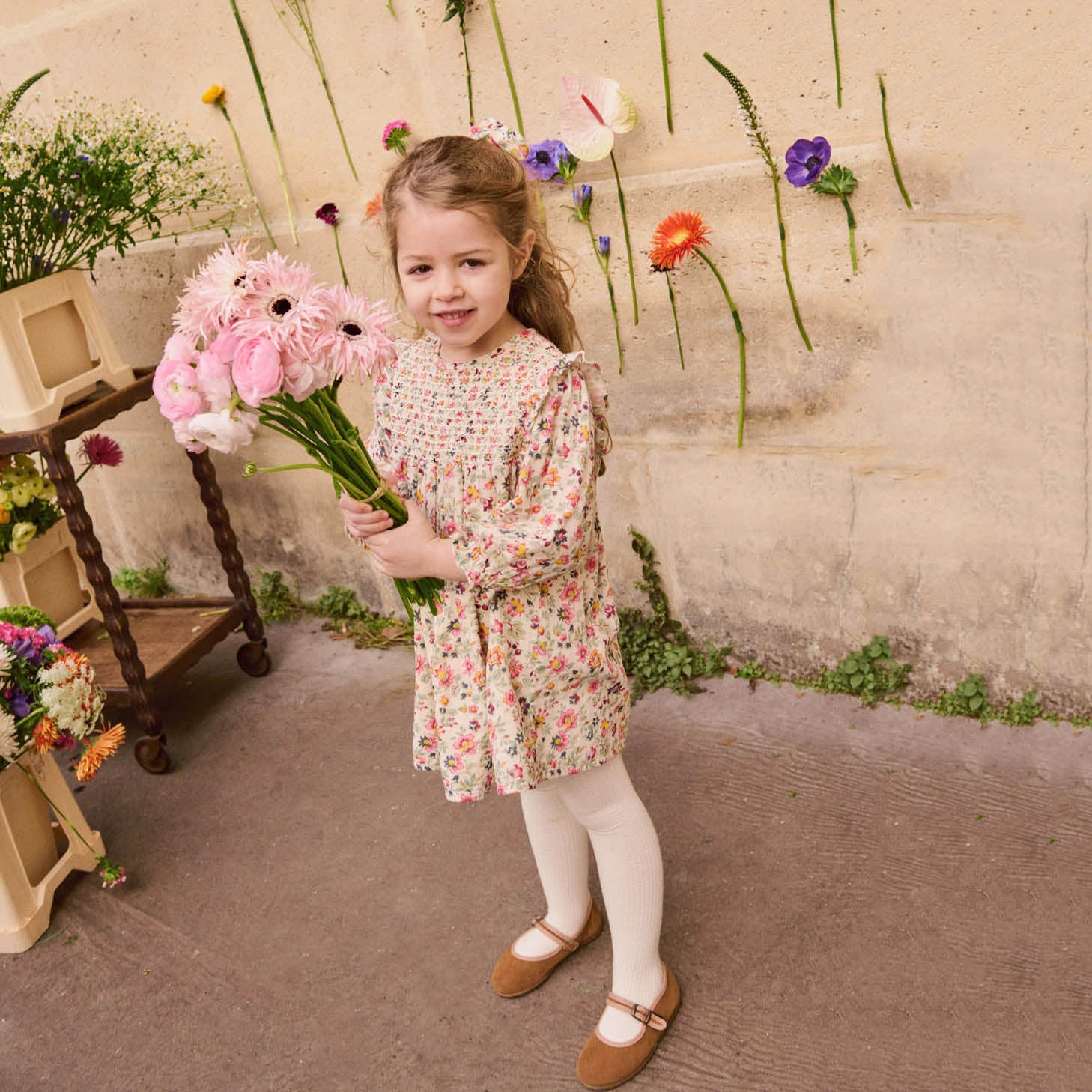 Louise Misha-Girls Cream Wild Flowers Dress Saralou