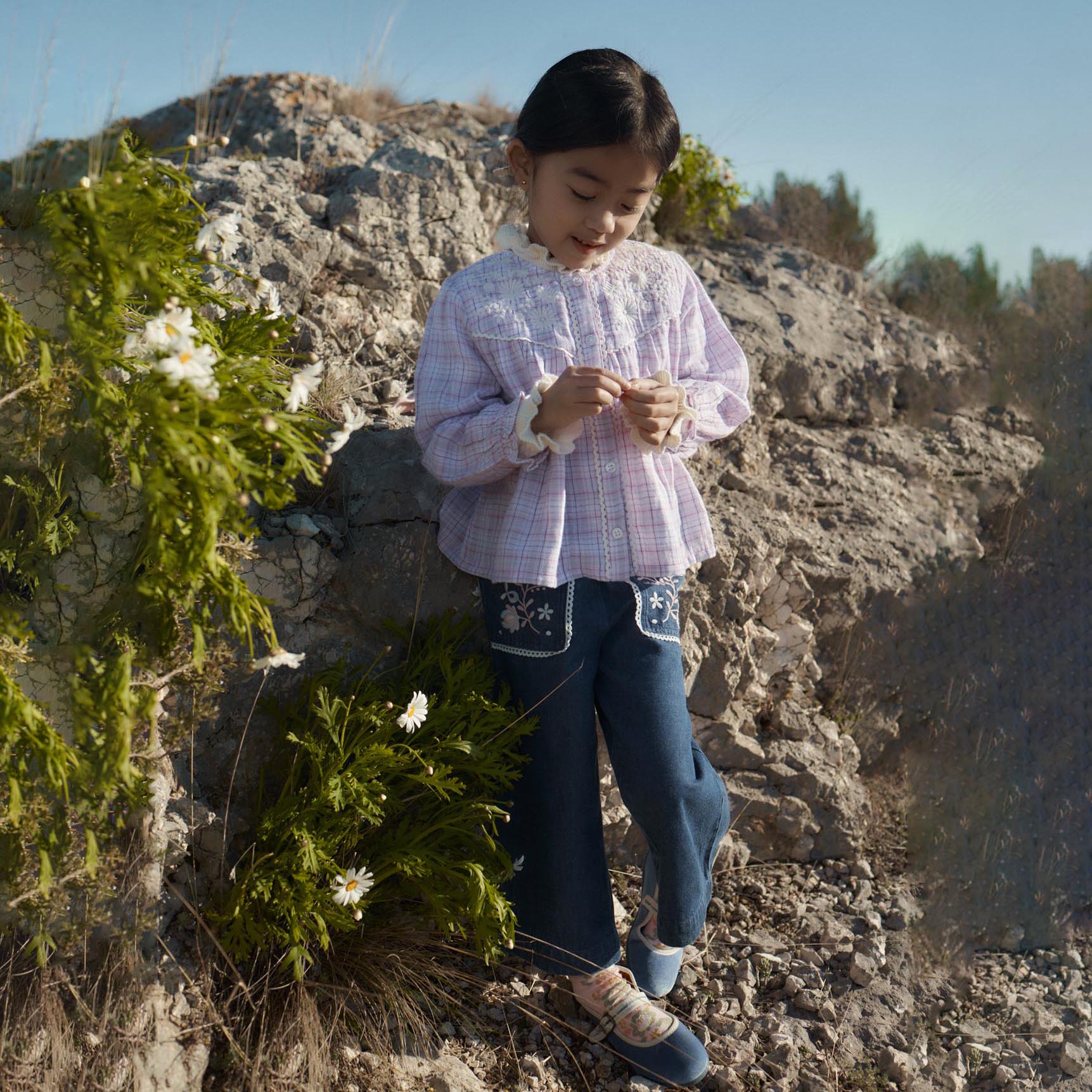 Louise Misha-Girls Pants Flofi Indigo
