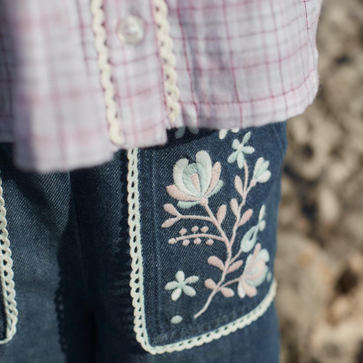 Louise Misha-Girls Pants Flofi Indigo