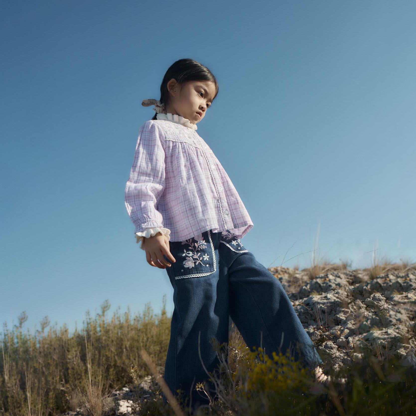Louise Misha-Girls Pants Flofi Indigo