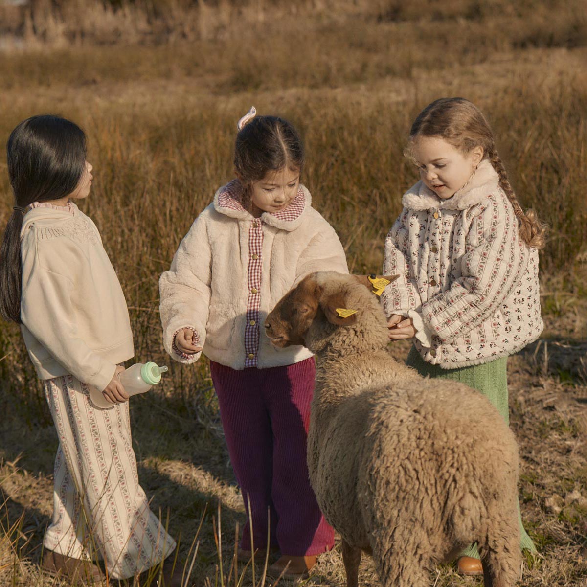 Louise Misha-Girls Reversible Coat Jasmina Raspberry Checks