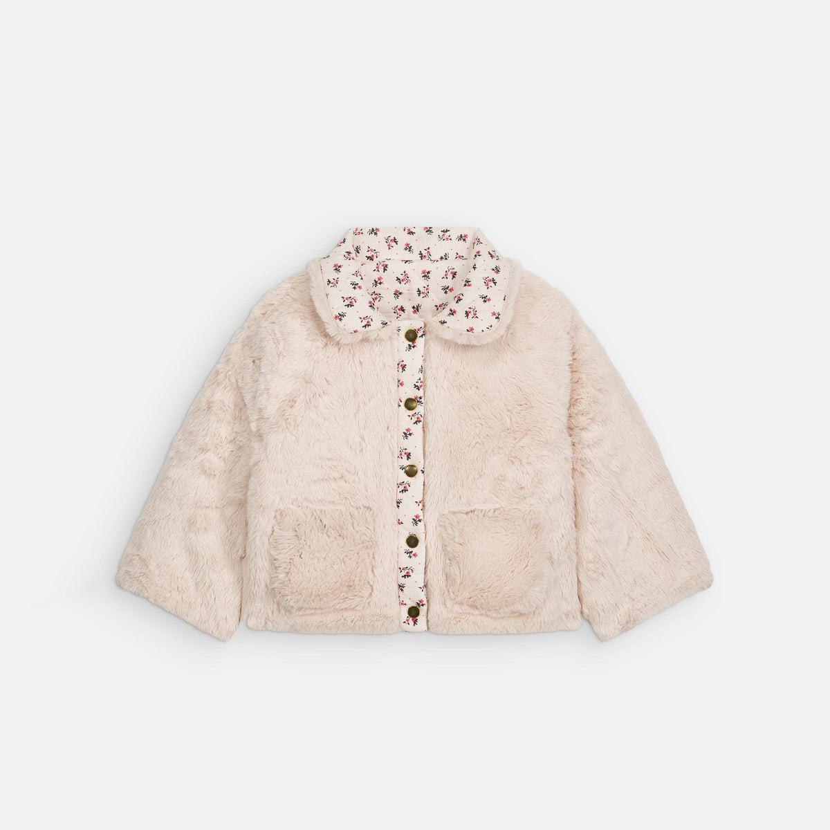 Louise Misha-Girls Reversible Coat Jasmina Cr.Pink S-Cr.Flow B.