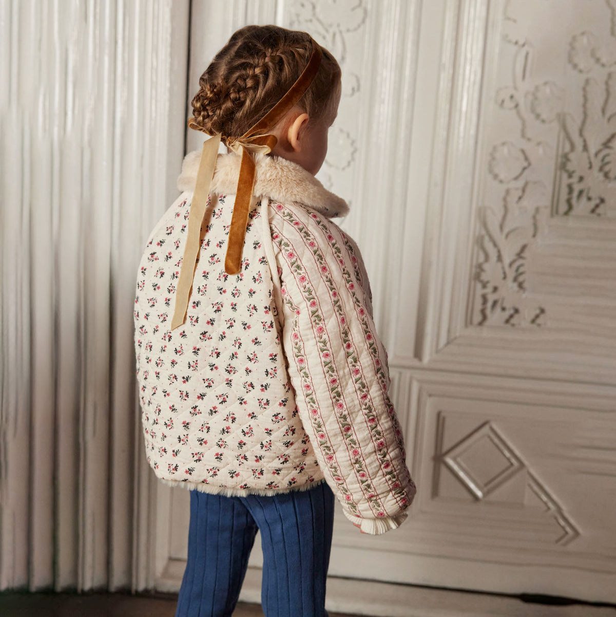 Louise Misha-Girls Reversible Coat Jasmina Cr.Pink S-Cr.Flow B.
