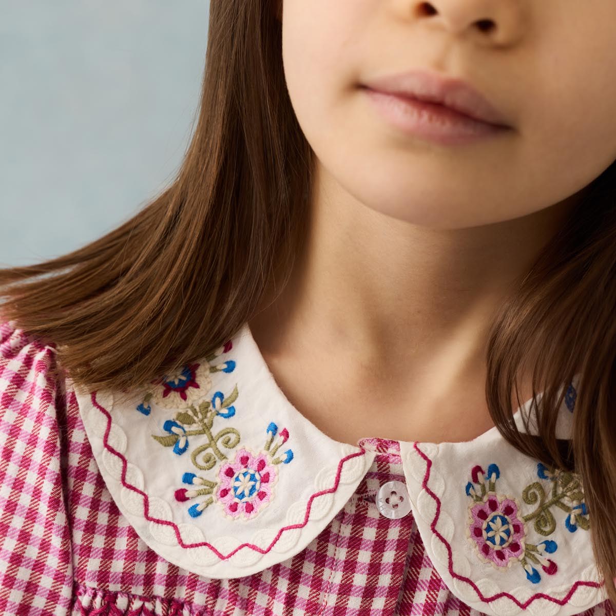 Louise Misha-Girls Dress Delina Raspberry Checks