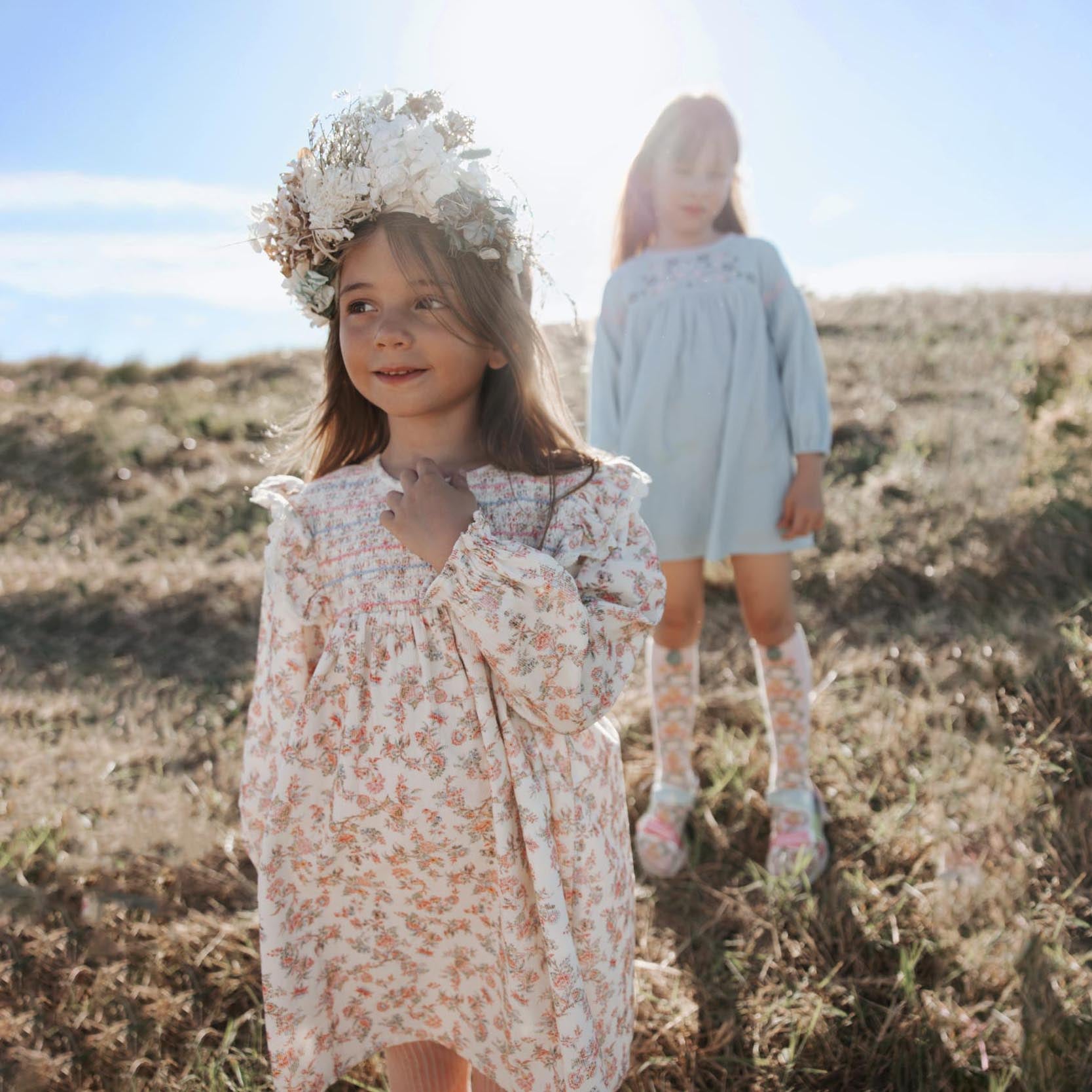 Louise Misha-Girls Dress Saralou Cream Carnation Vale