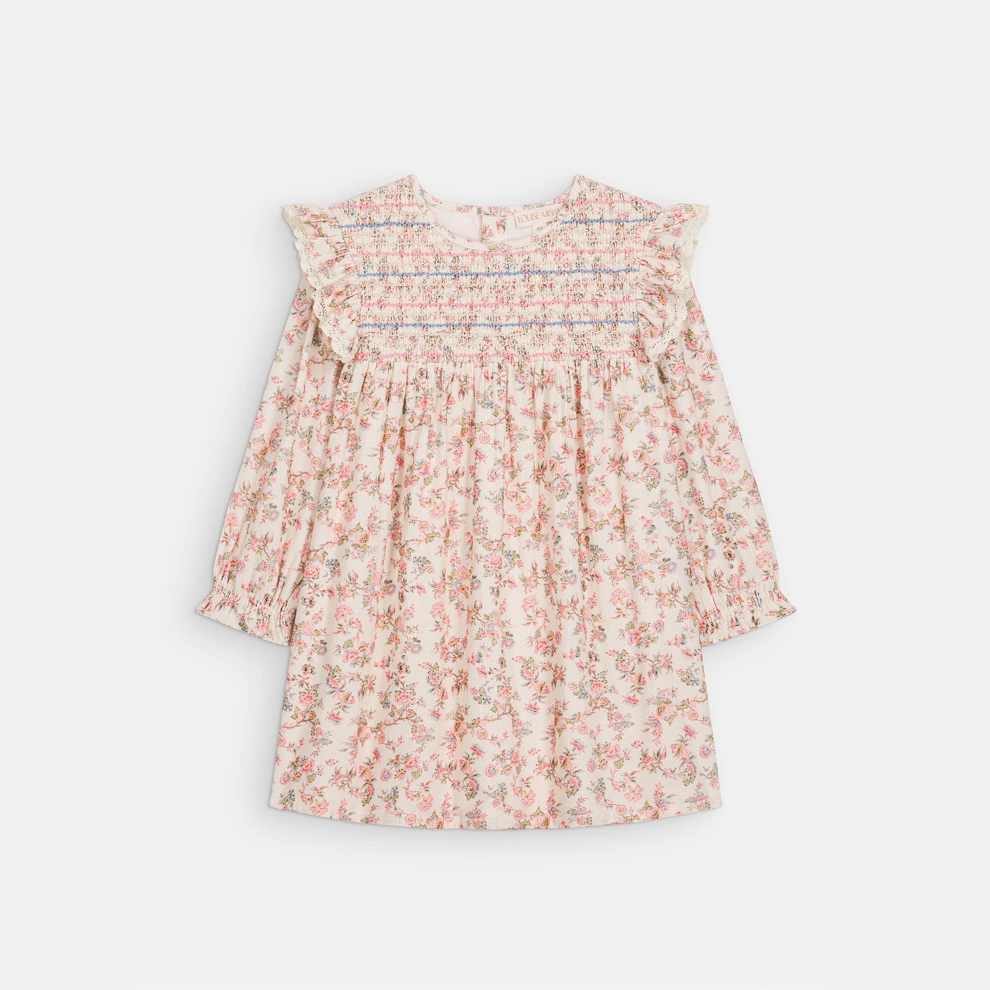 Louise Misha-Girls Dress Saralou Cream Carnation Vale