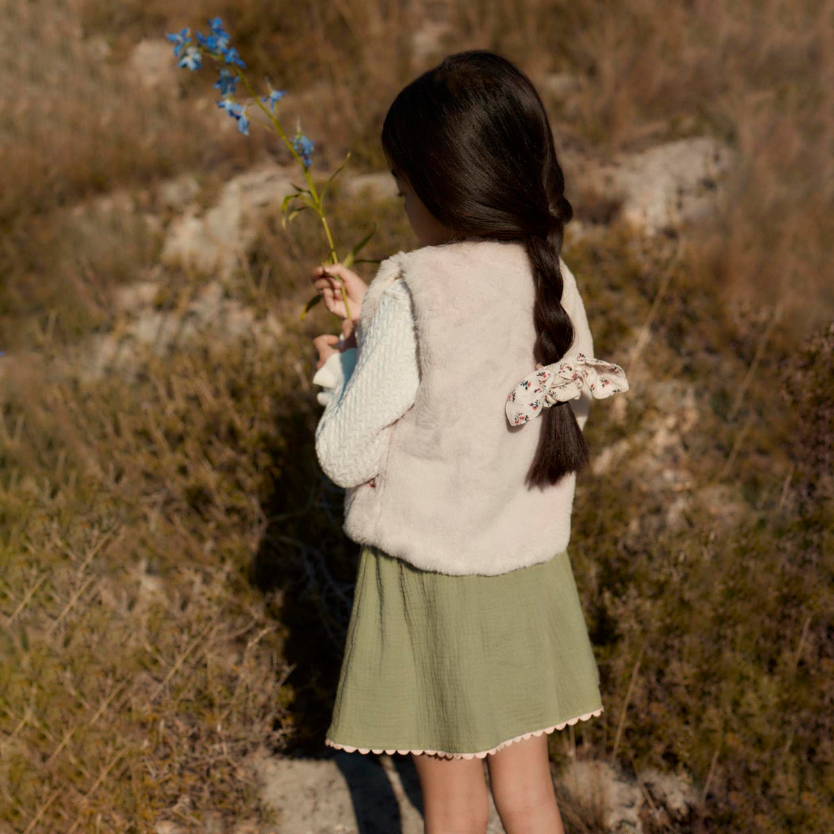 Louise Misha-Girls Sleeveless Jacket Liliou Cream Enchantedaster