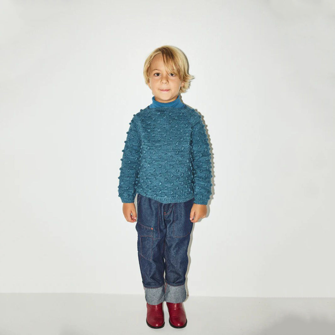 Misha & Puff-Original Popcorn Sweater Blue Smoke