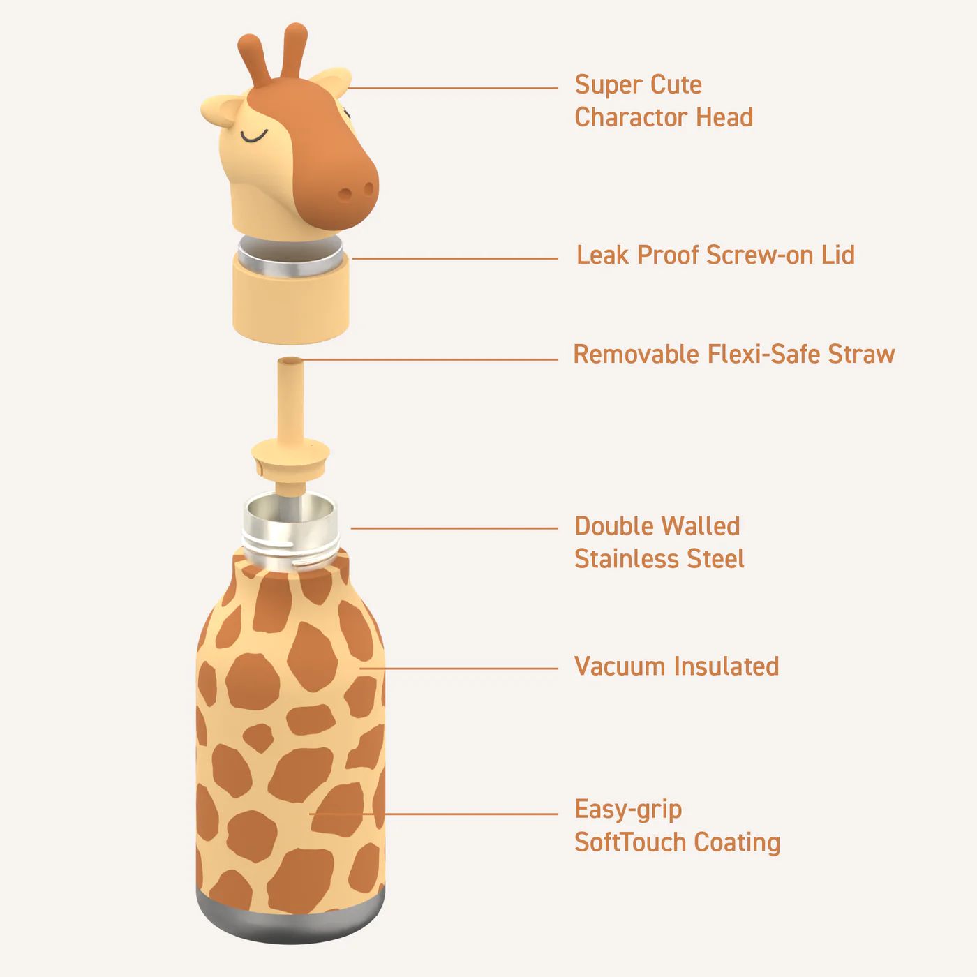 Asobu-Giraffe Bestie Bottle