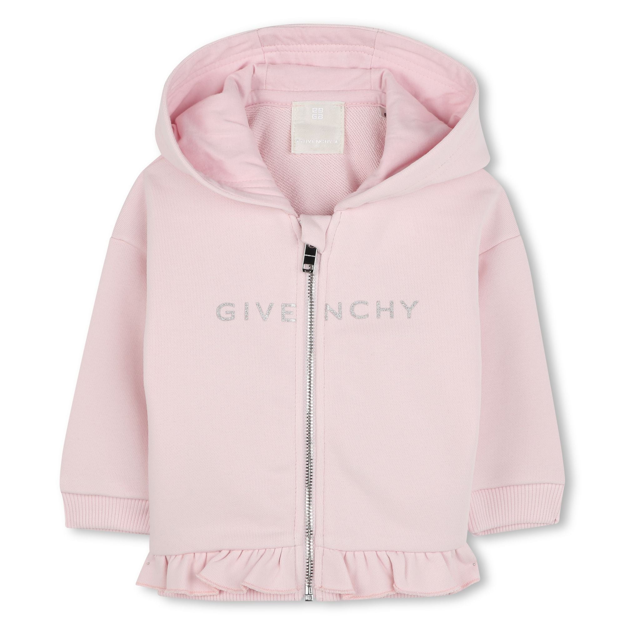 Givenchy-BABY GIRLS HOODED CARDIGAN WITH LOGO TEXT