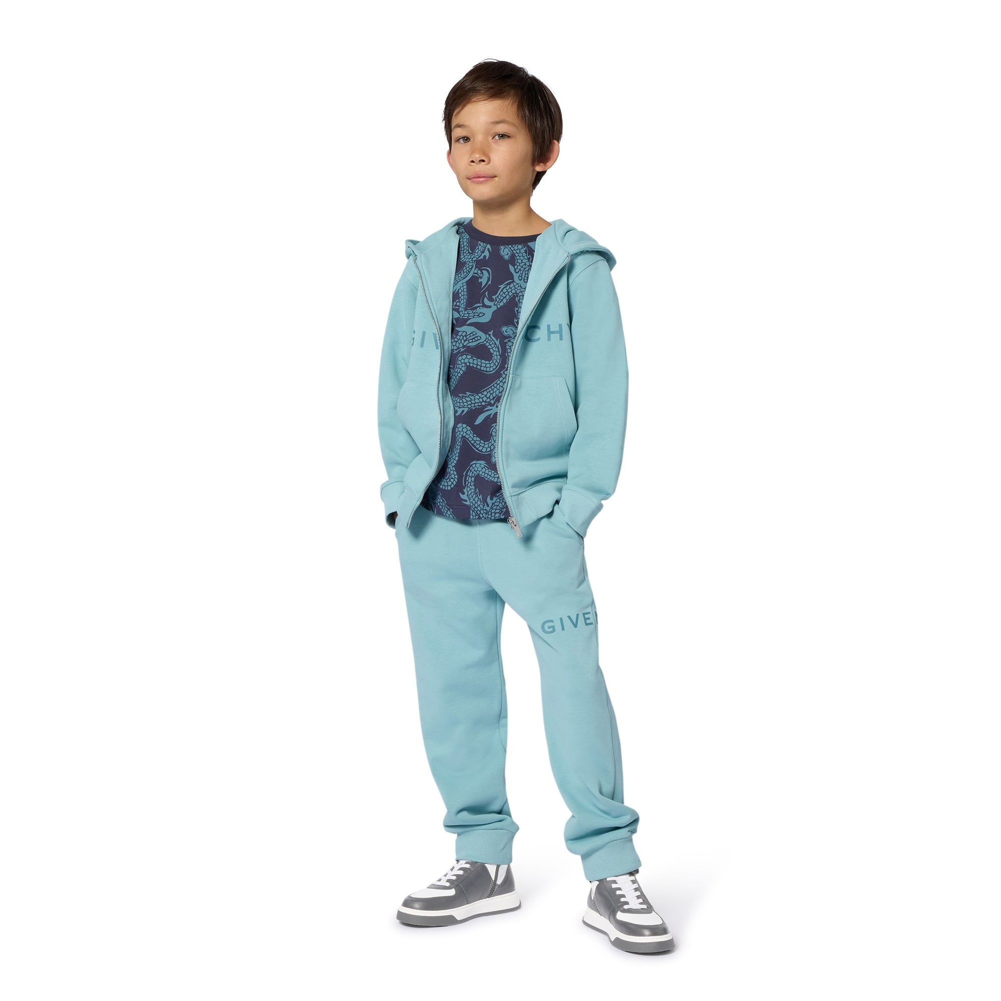 Givenchy-Hooded Cardigan Blue