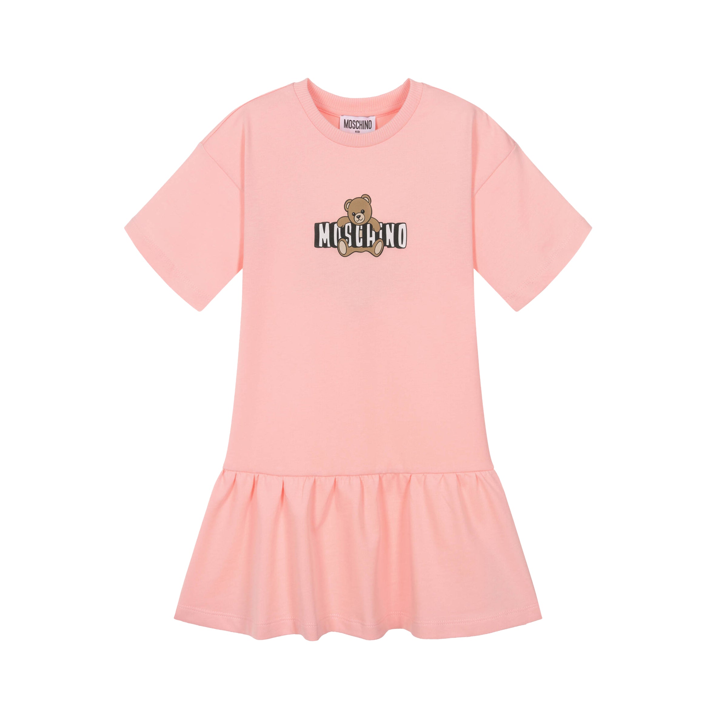 Moschino-Girls Teddy Bear Logo Dress Sugar Rose