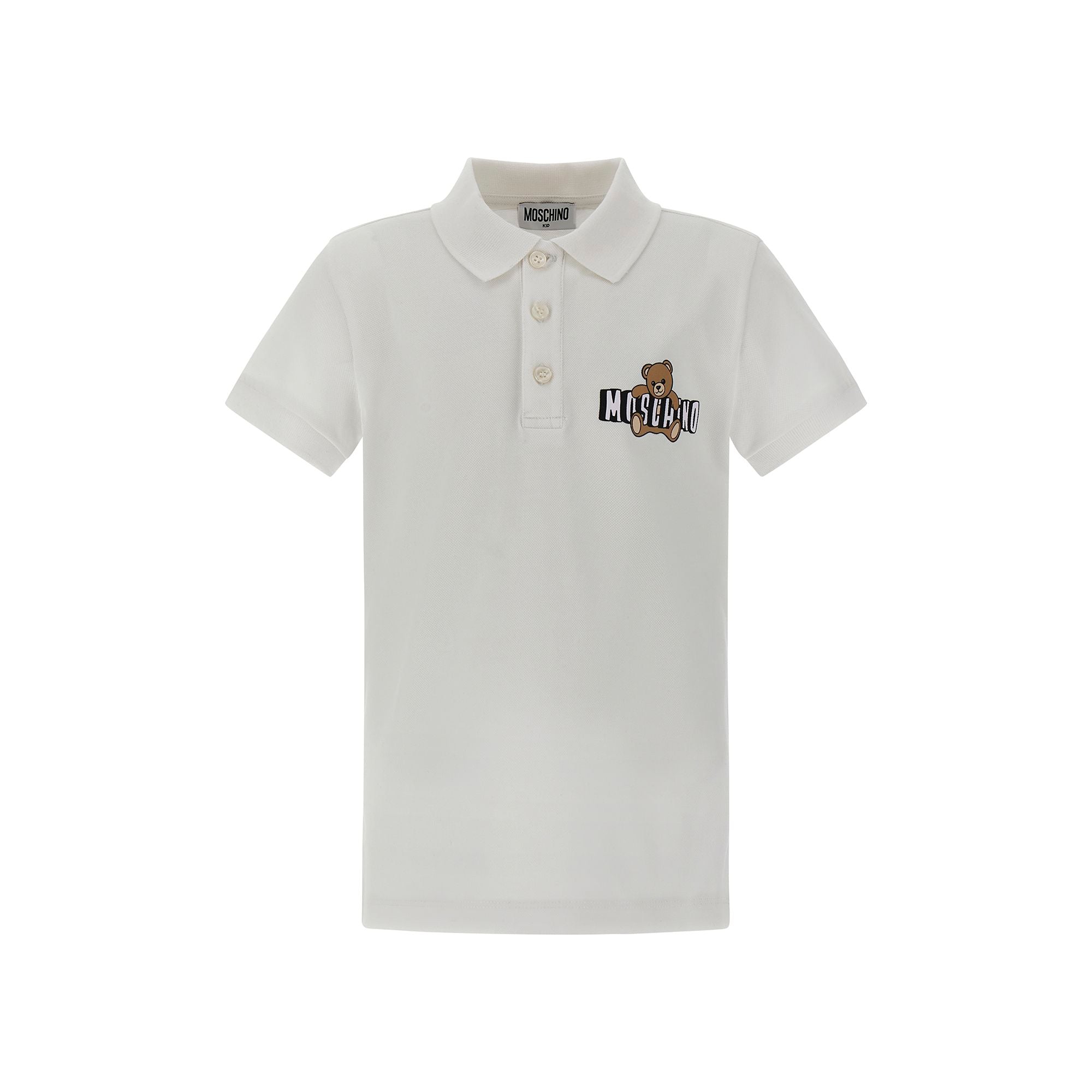 Moschino-Boys Polo-Shirt Optical White
