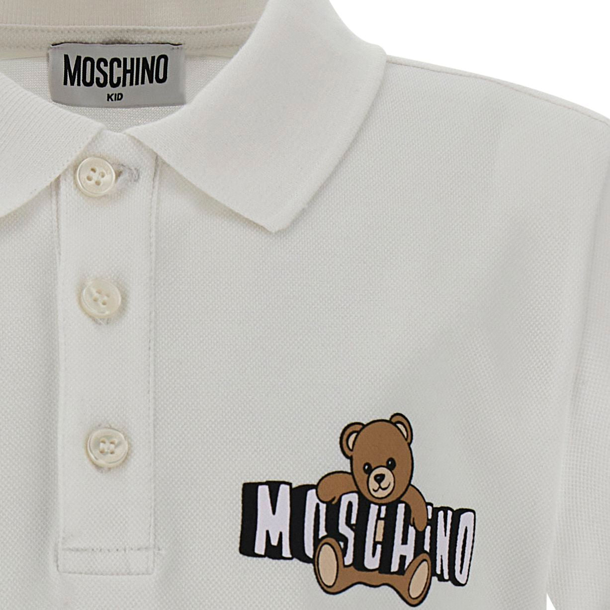 Moschino-Boys Polo-Shirt Optical White