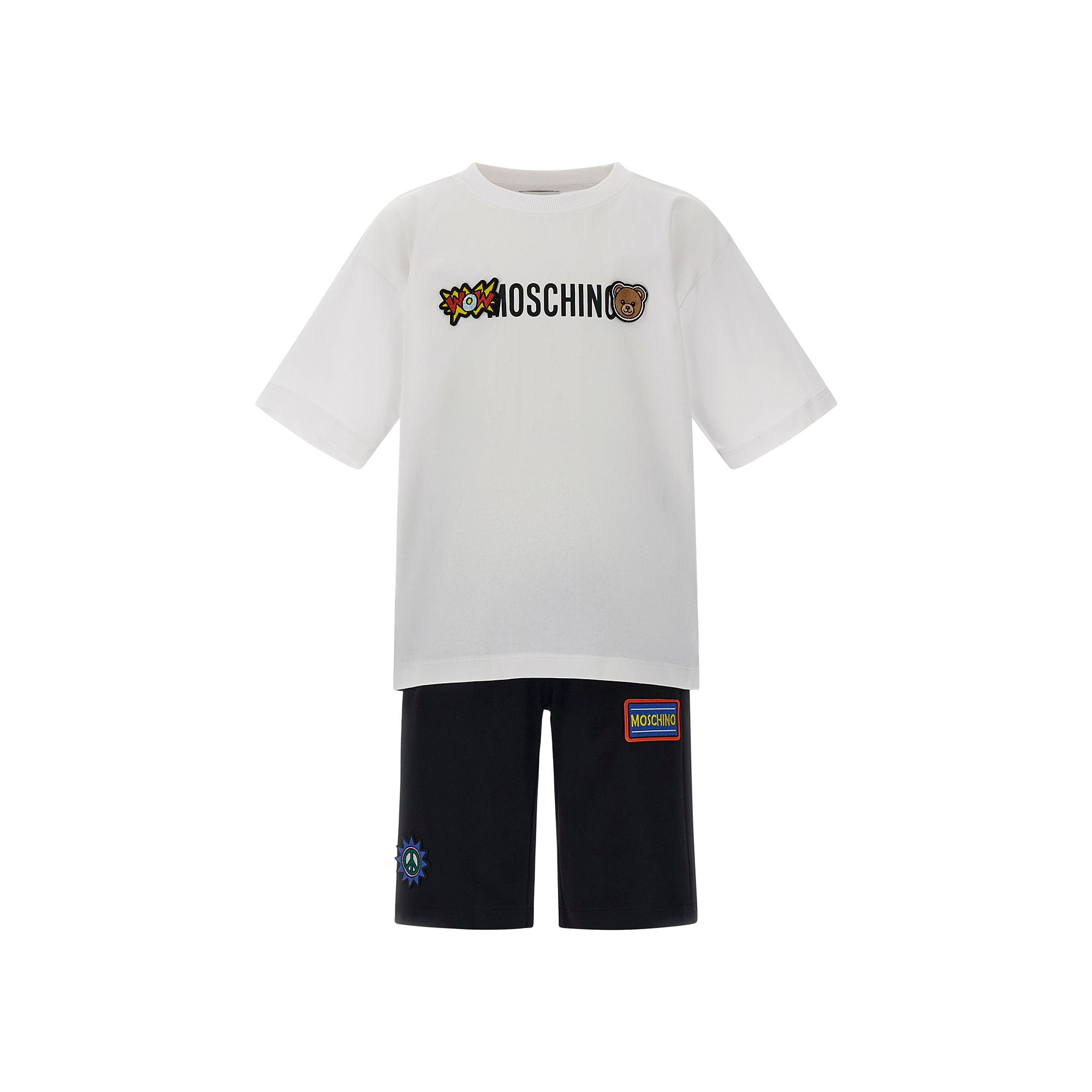 Moschino-Boys T-Shirt + Shorts Set White/Black