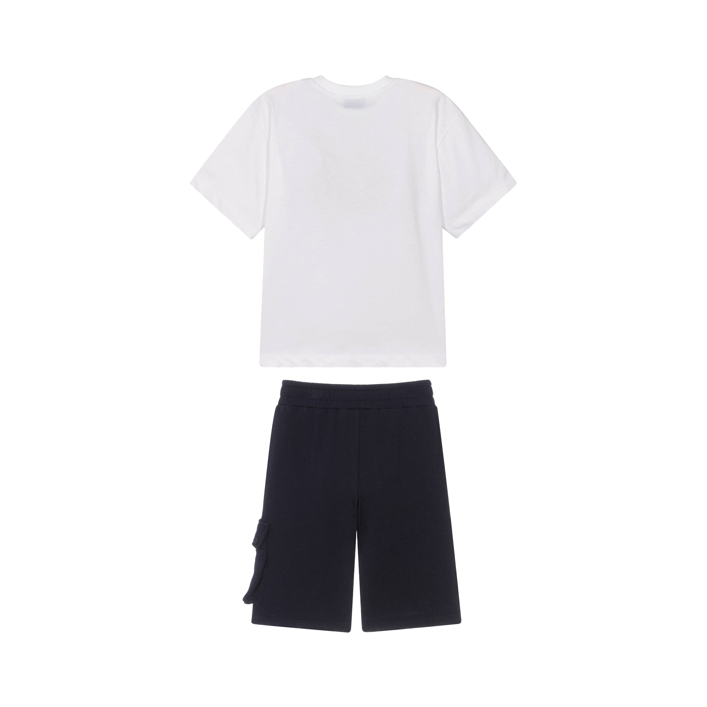 Moschino-Boys T-Shirt + Shorts Set White/Blue Navy