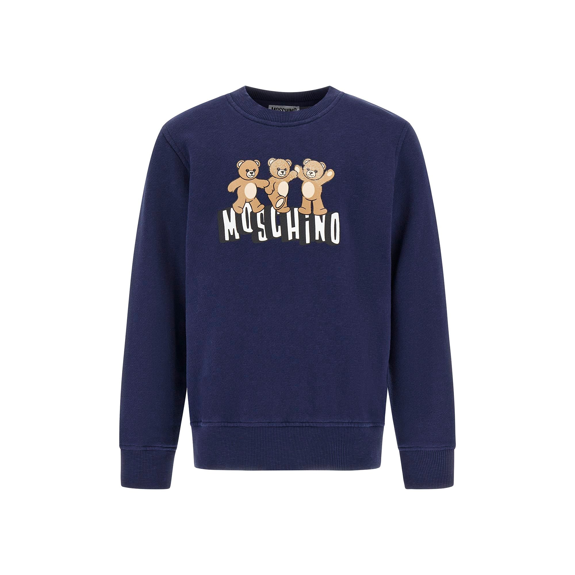 Moschino-Kids Cotton Sweatshirt Navy Blue