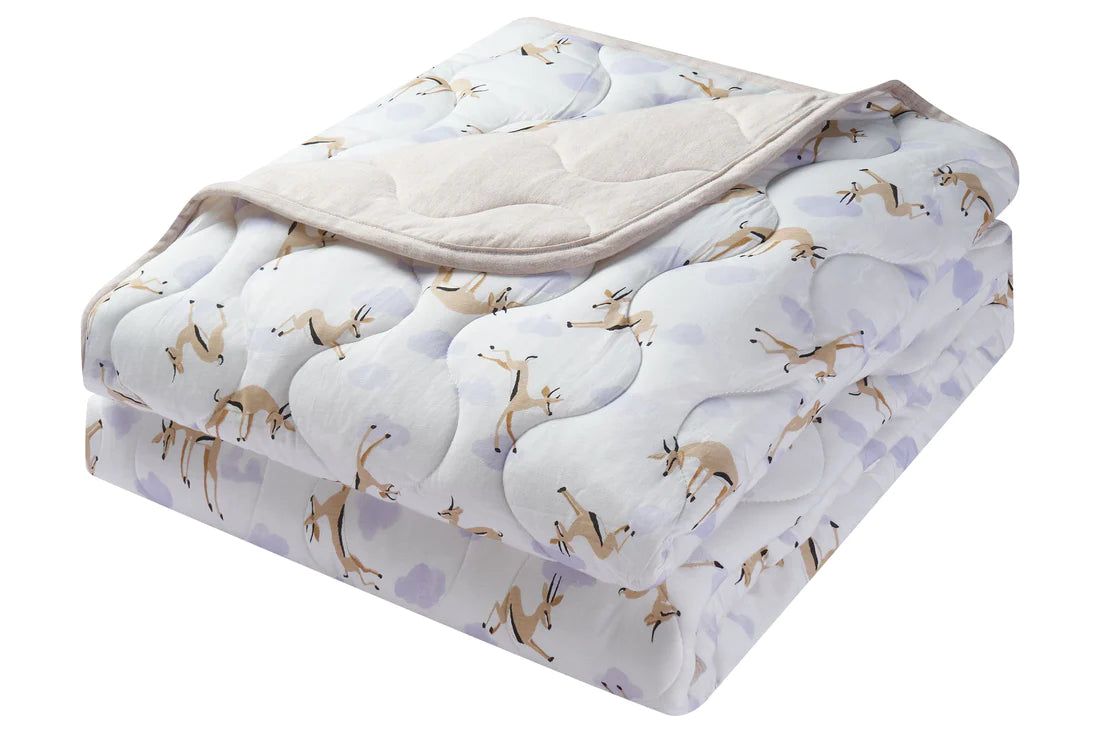 Large Quilted Bamboo Jersey Winter Blanket 3.2 TOG - Gazelle Sky