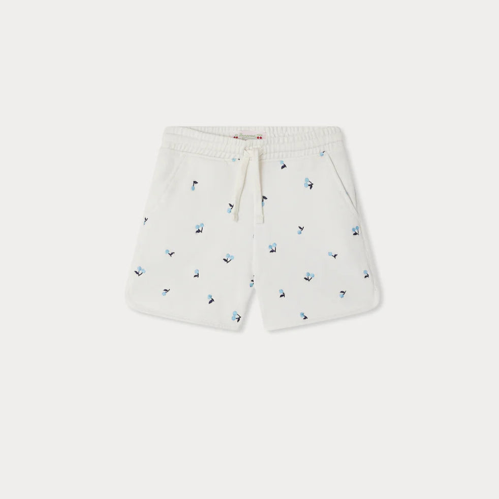 Bonpoint-Caroline fleece shorts with cherry embroideries