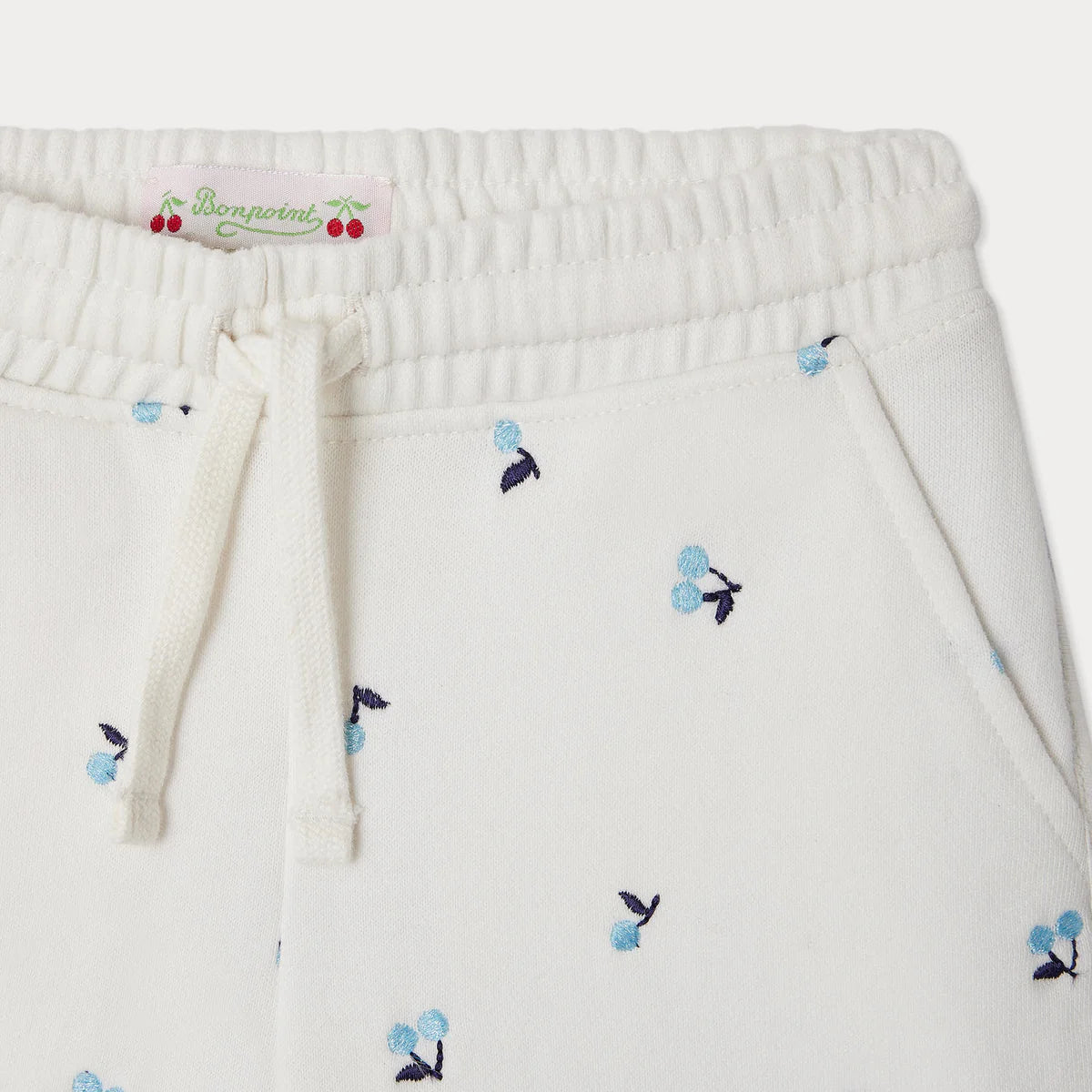 Bonpoint-Caroline fleece shorts with cherry embroideries