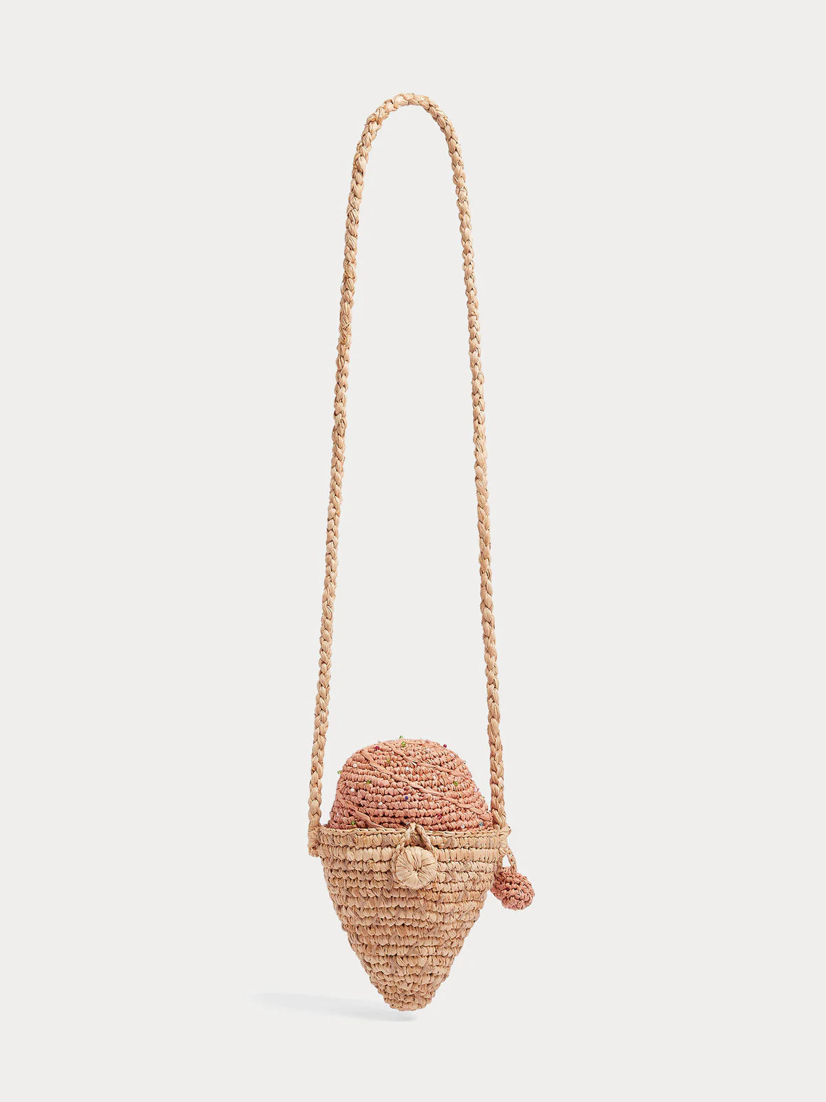 Bonpoint-Elida raffia bag with ice-cream print