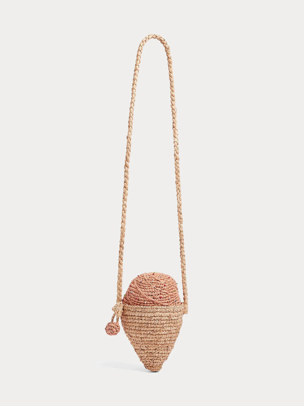 Bonpoint-Elida raffia bag with ice-cream print