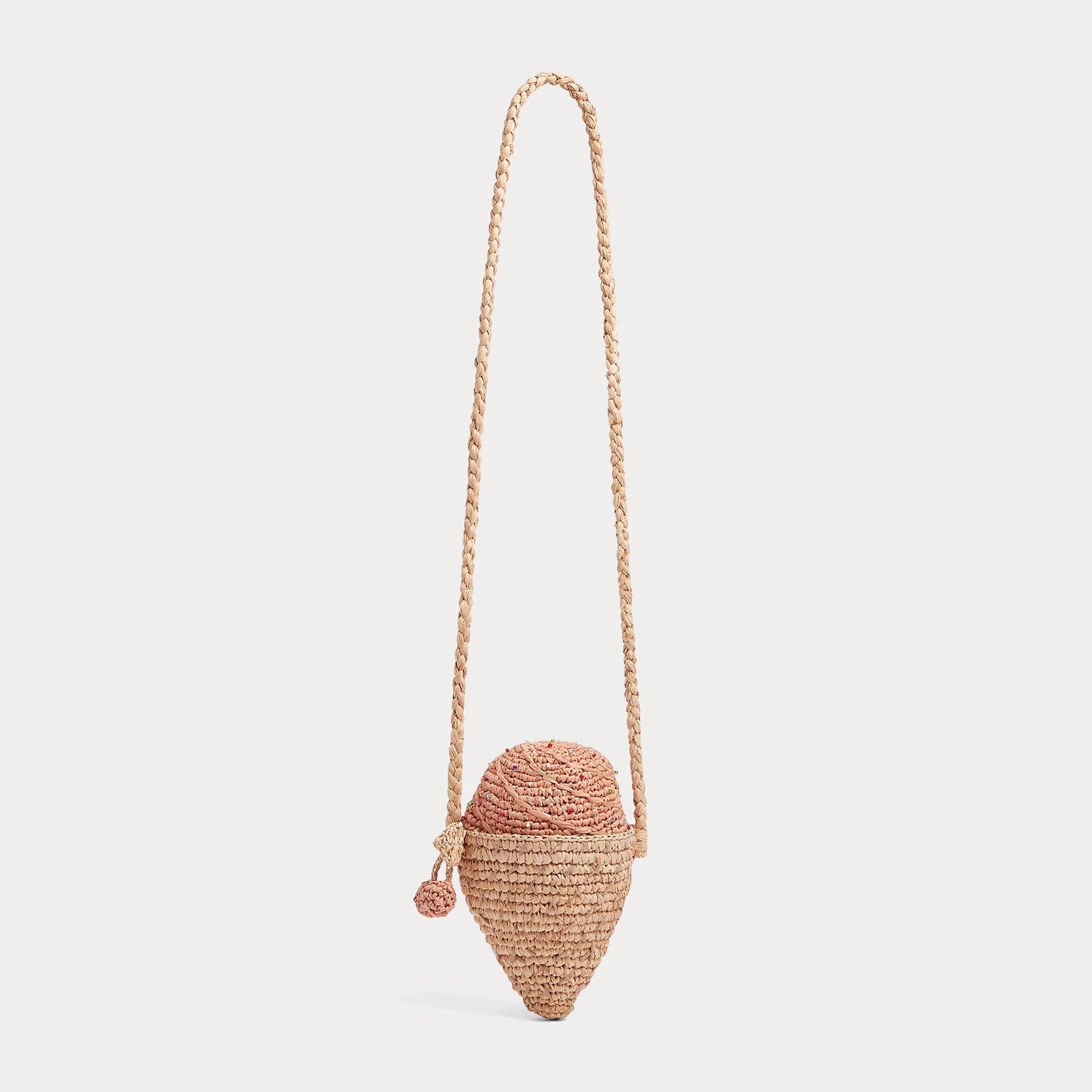 Bonpoint-Elida raffia bag with ice-cream print