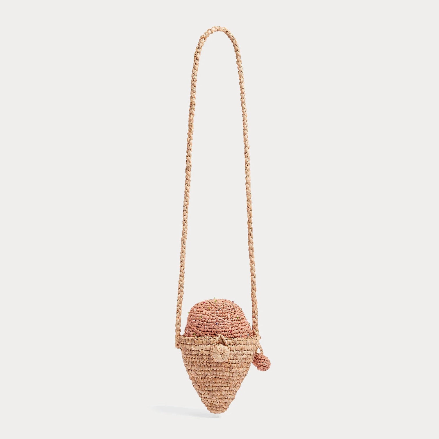 Bonpoint-Elida raffia bag with ice-cream print