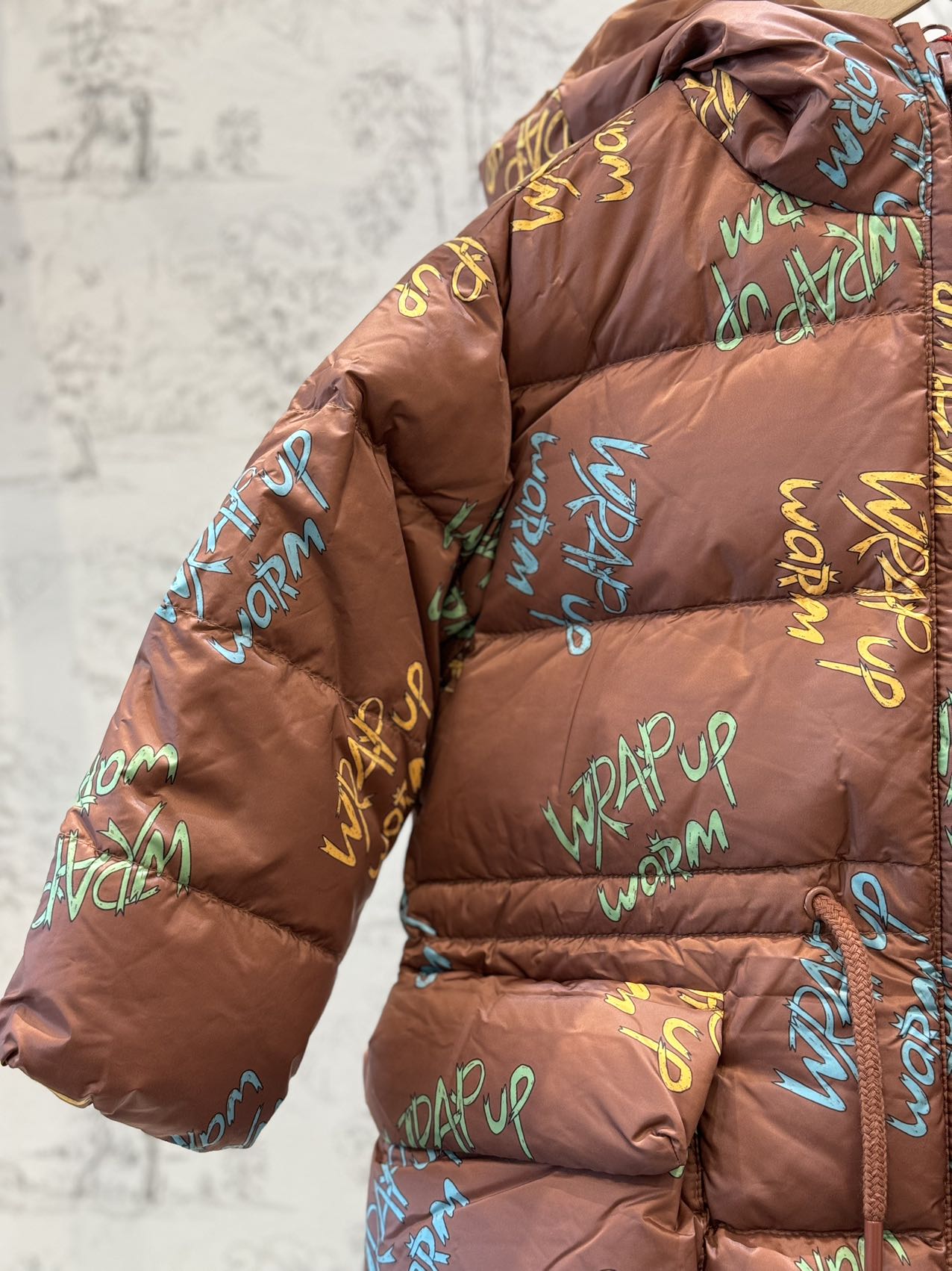 Wrap-up Down Jacket-Brown