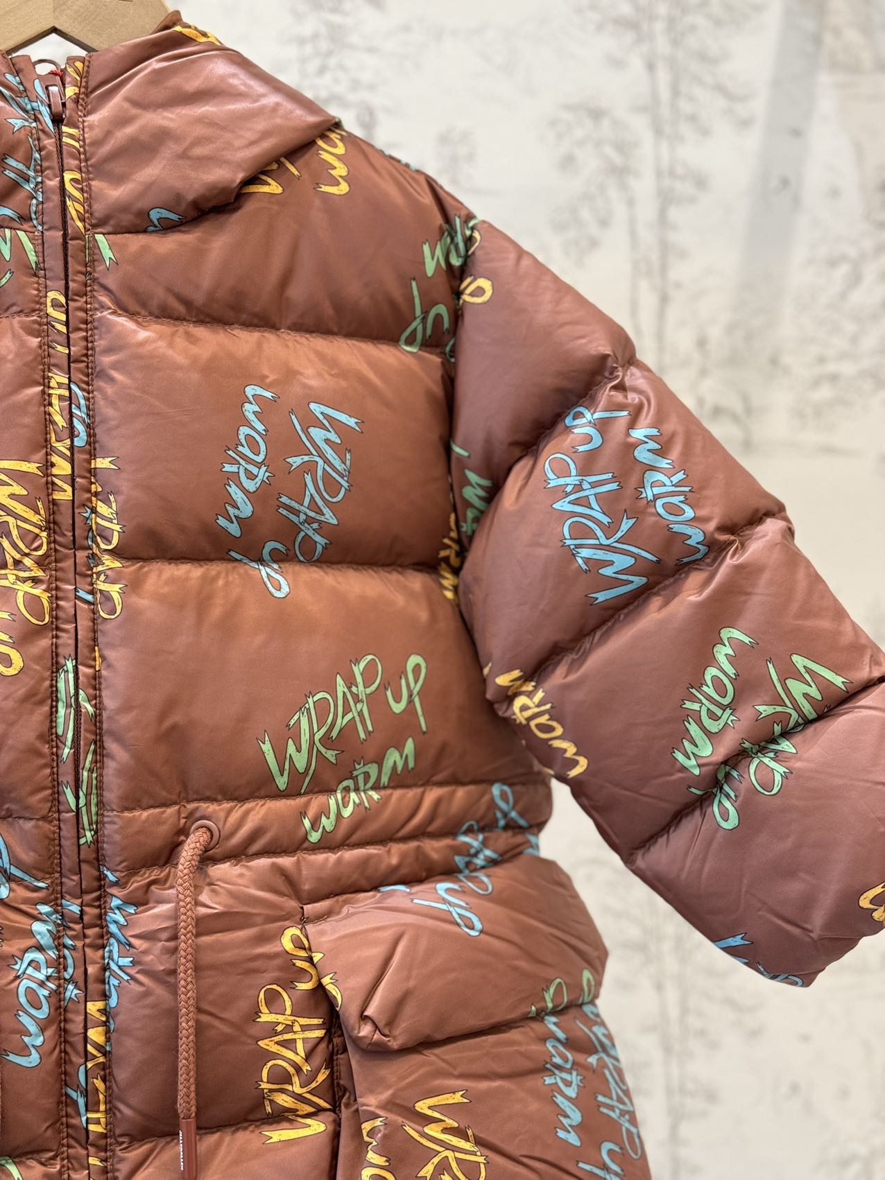 Wrap-up Down Jacket-Brown