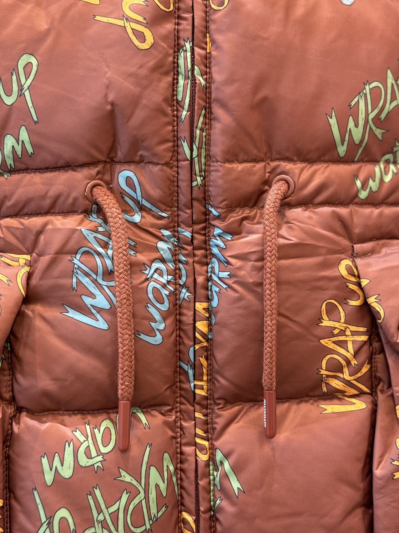 Wrap-up Down Jacket-Brown