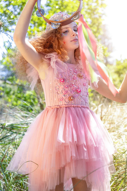 PEACE BLOSSOM TUTU DRESS-PEACH BLUSH