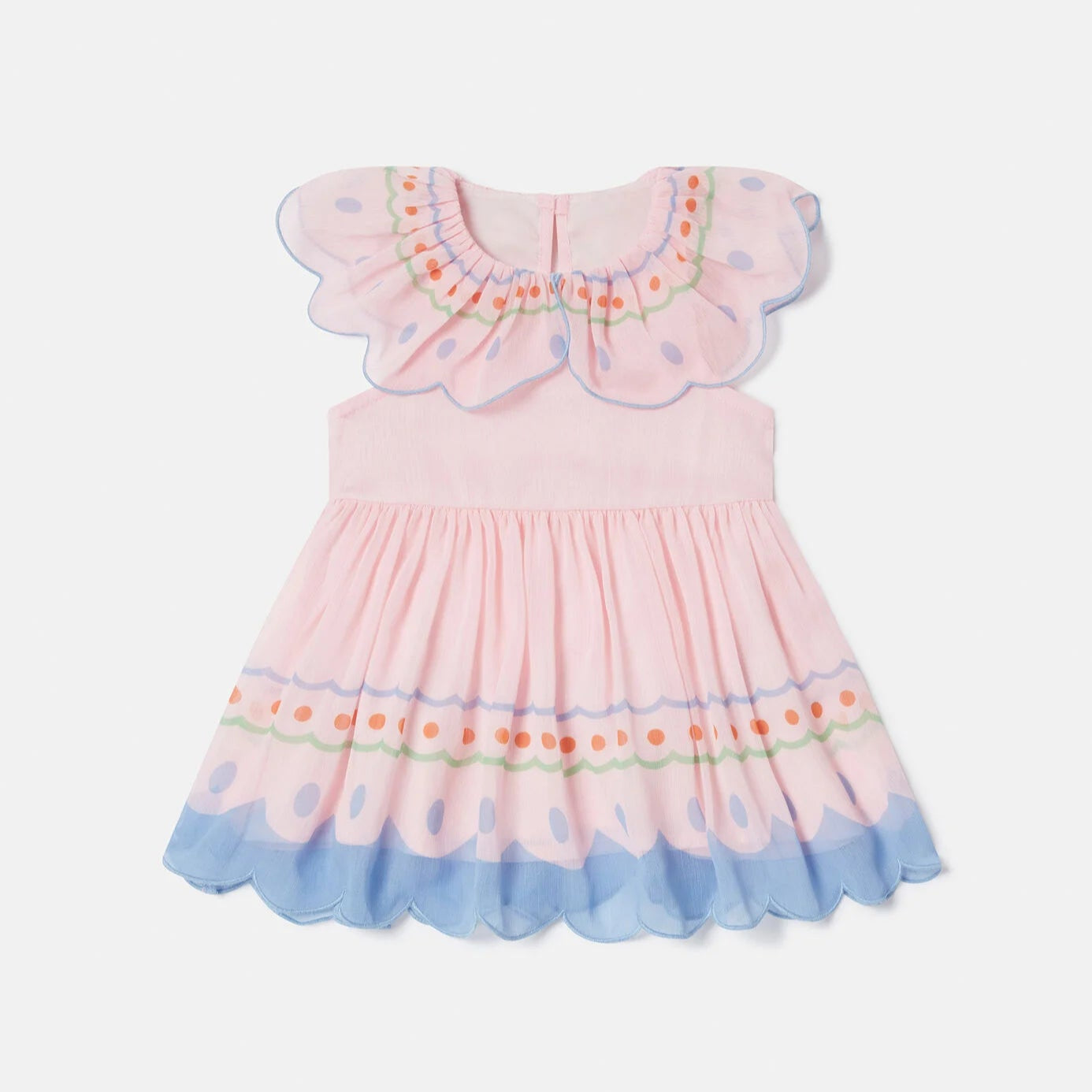 Stella Mccartney Kids-Butterfly Pleated Cap-Sleeve Dress