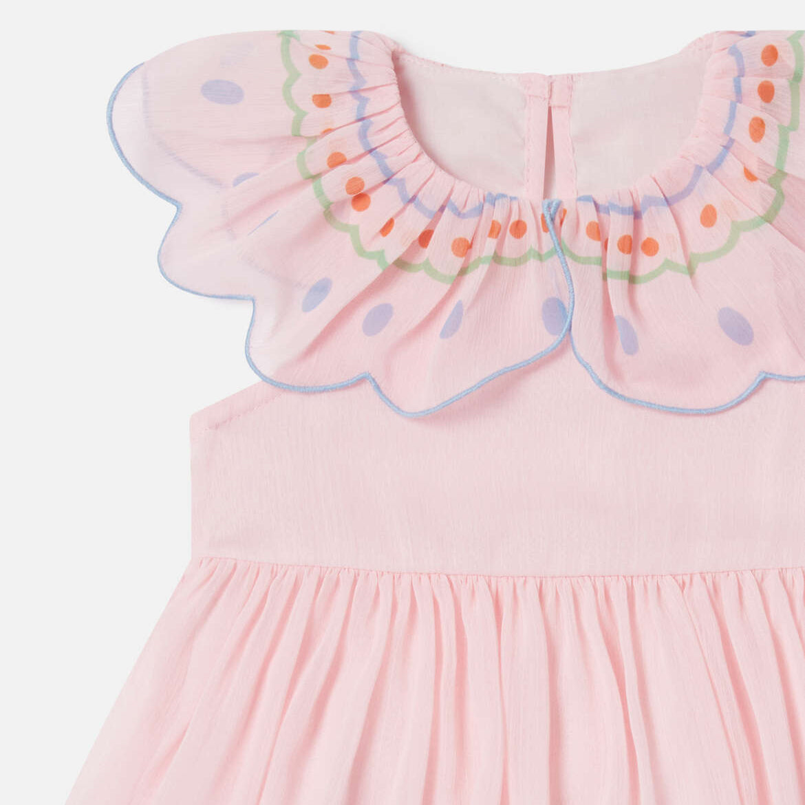 Stella Mccartney Kids-Butterfly Pleated Cap-Sleeve Dress