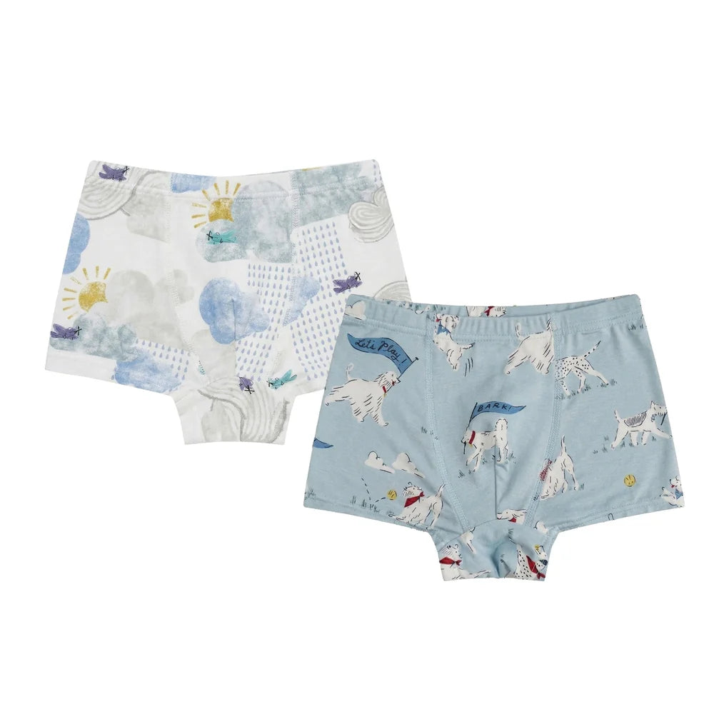 Nest Designs-Boy Boxer Briefs (2 Pack) Puppy Park/Fluffy Puffs