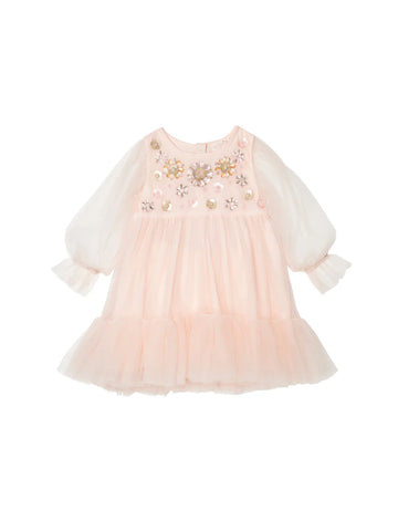 REBLOSSOM TULLE DRESS - PEARL