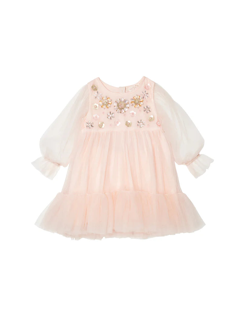 REBLOSSOM TULLE DRESS - PEARL