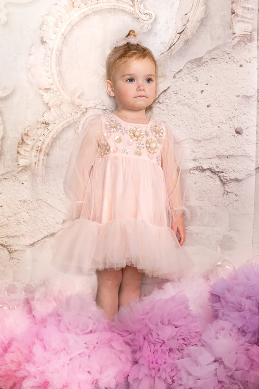 REBLOSSOM TULLE DRESS - PEARL