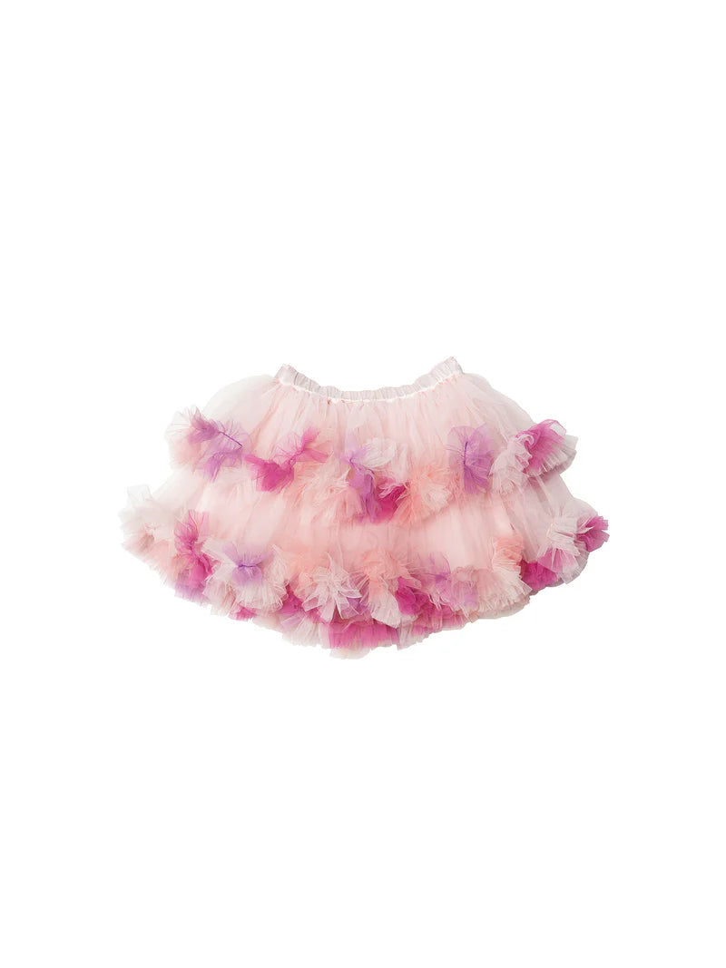 BEBE TIERS FOR FEARS SKIRT-PINK CLOUD MIX