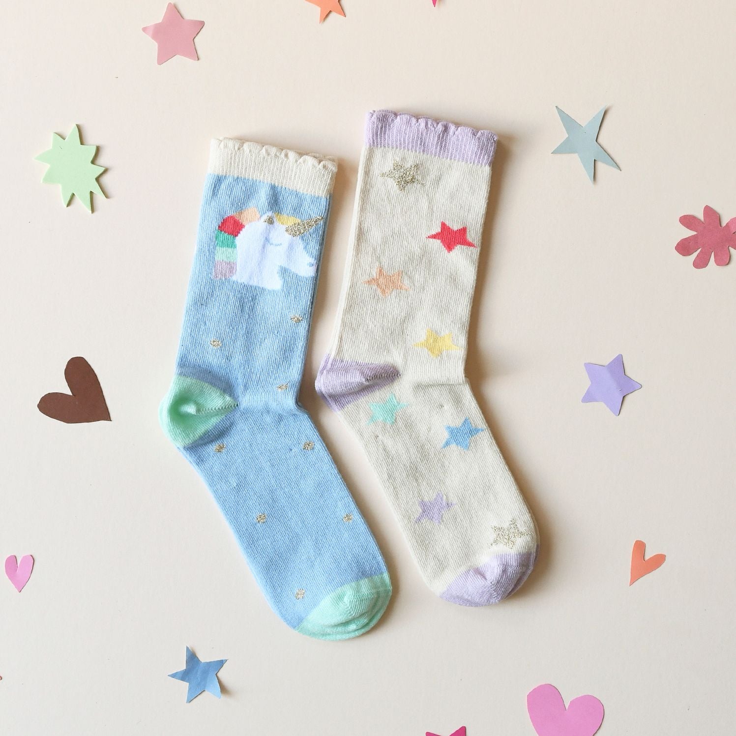 Rainbow Unicorn 2 Pack Socks Rainbow Unicorn 2 Pack Socks