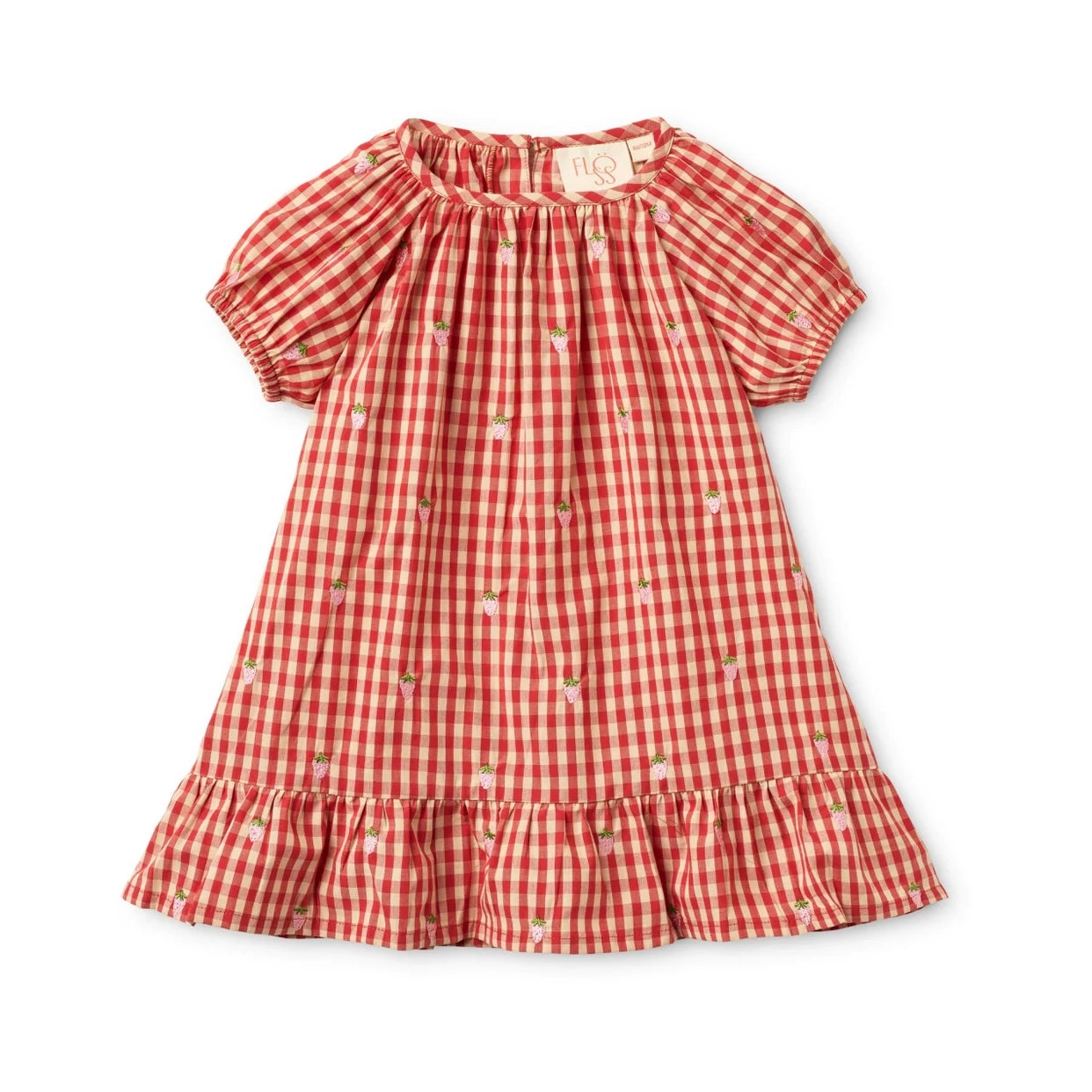 Flöss-Molly Pineberry Dress Red-pink Berry Gingham