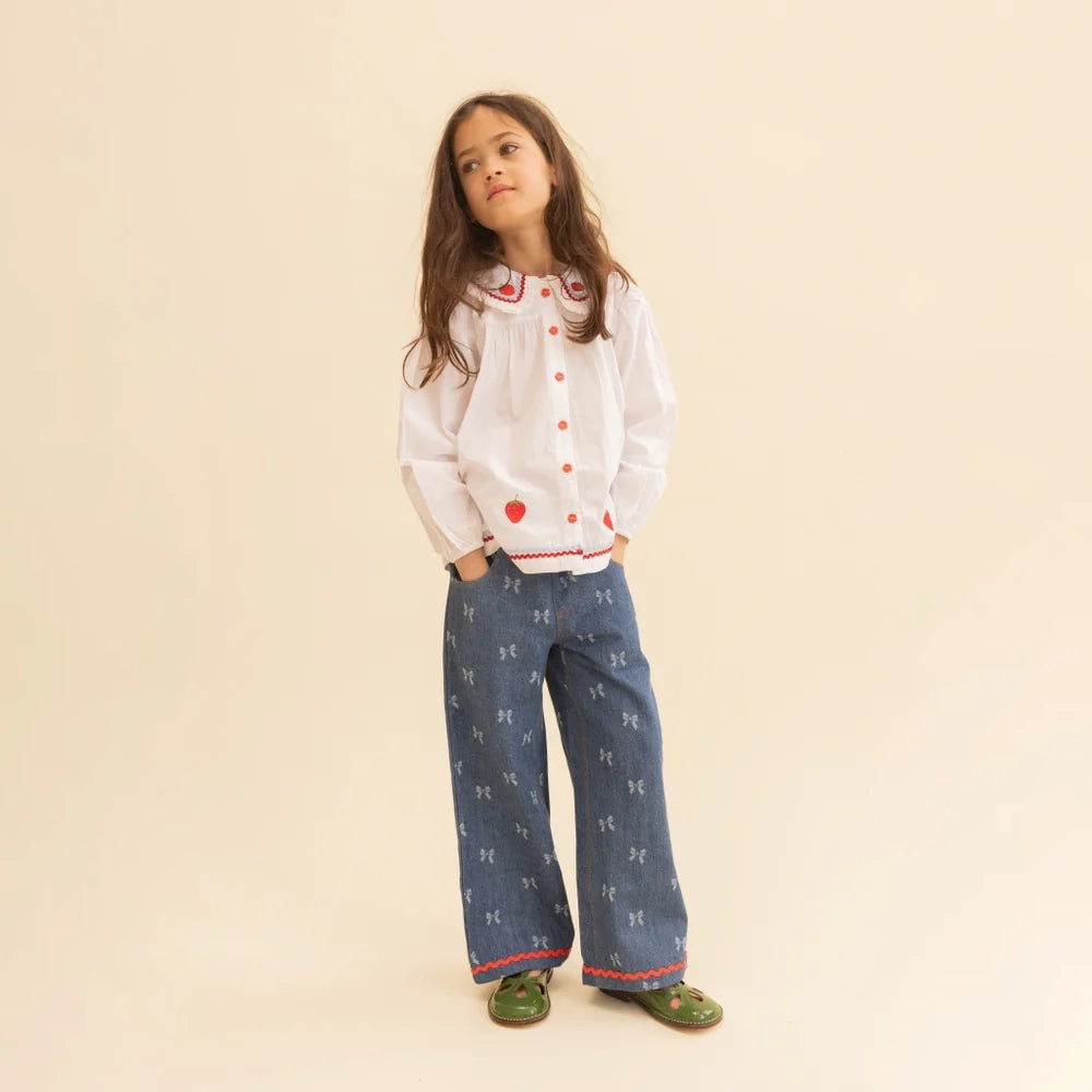 Flöss-Eva Pants Denim Blue Bow