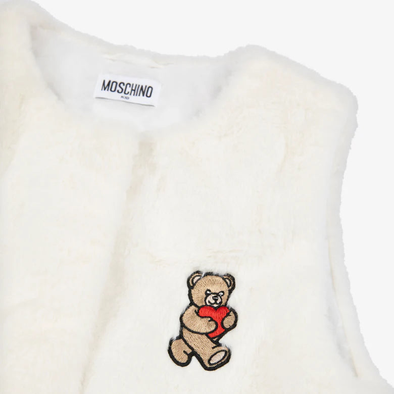 Moschino-Kids White Gilet