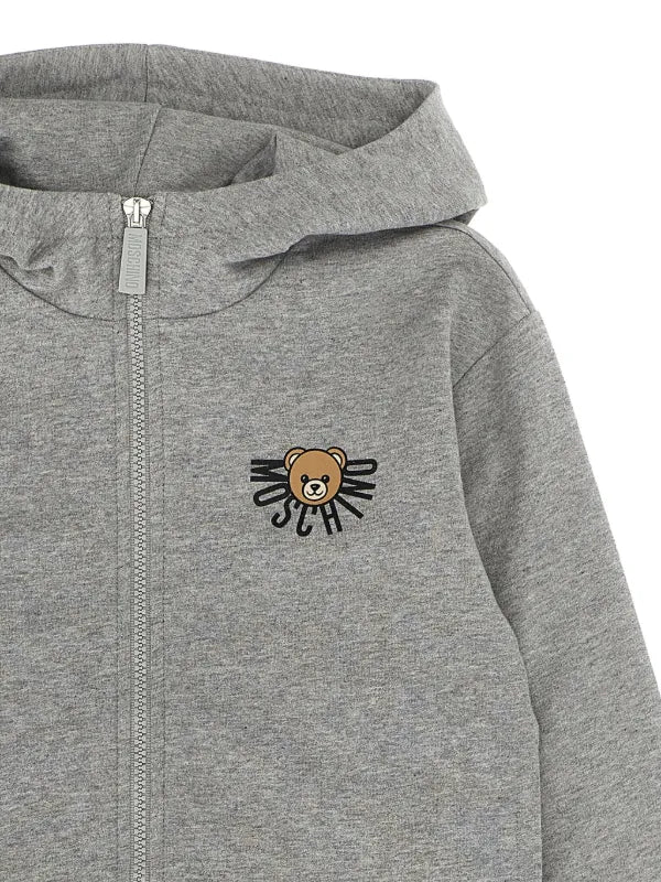 Moschino-Kids Grey Hooded Tracksuit