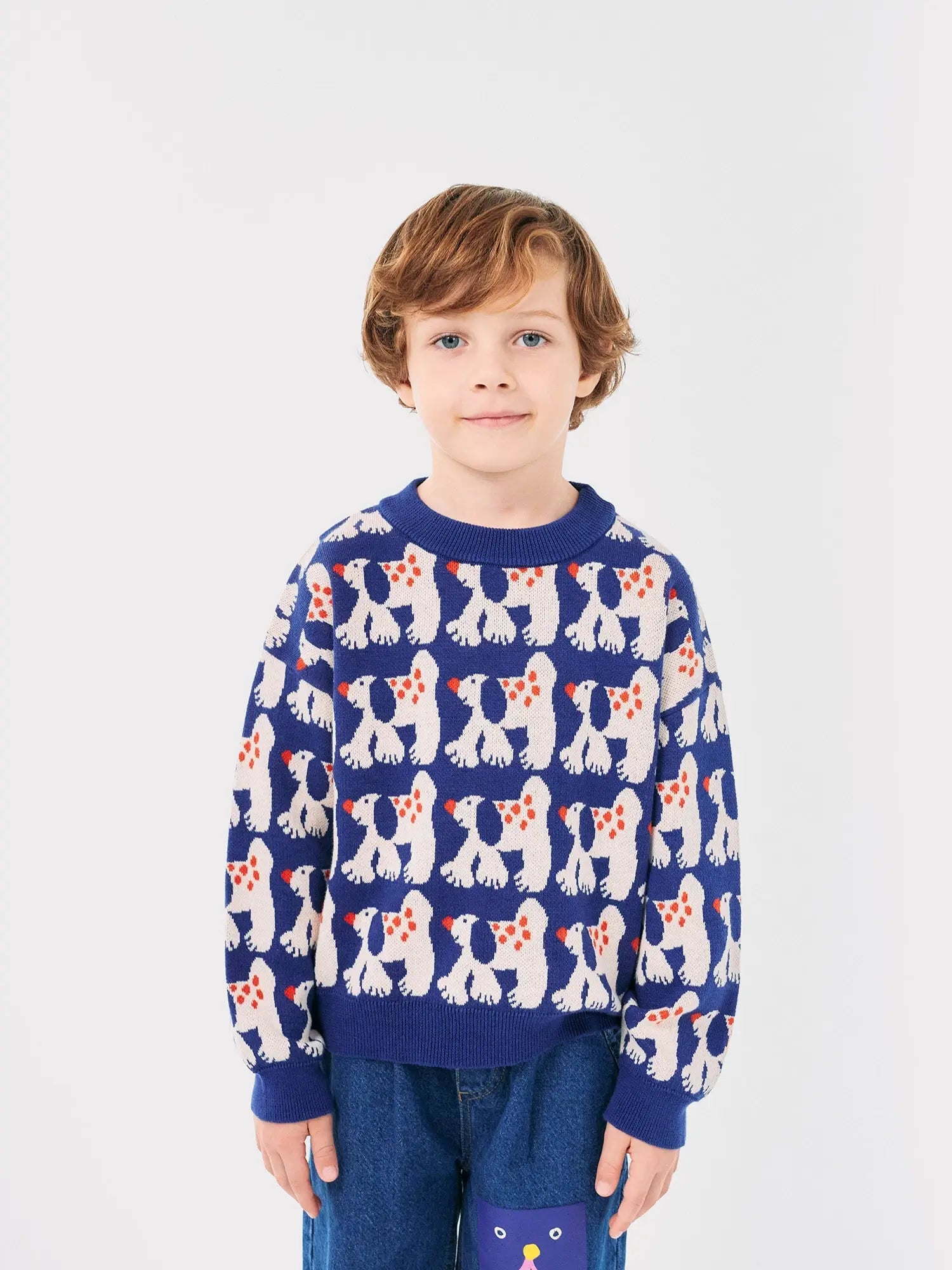 Fairy Dog all over jacquard jumper-Off White