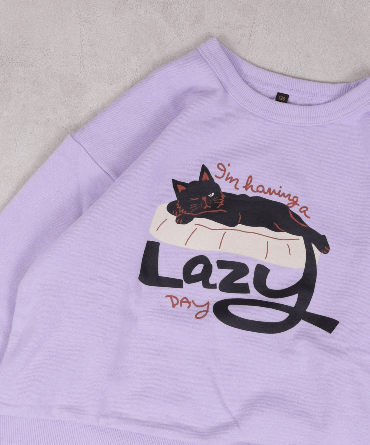 Markey's-Print Crew Neck Sweatshirt Lavender