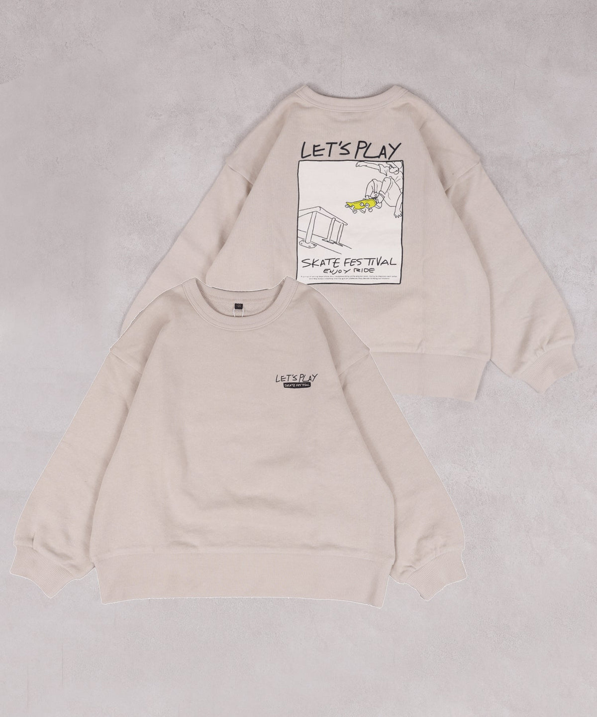 Markey's-Print Crew Neck Sweatshirt Beige