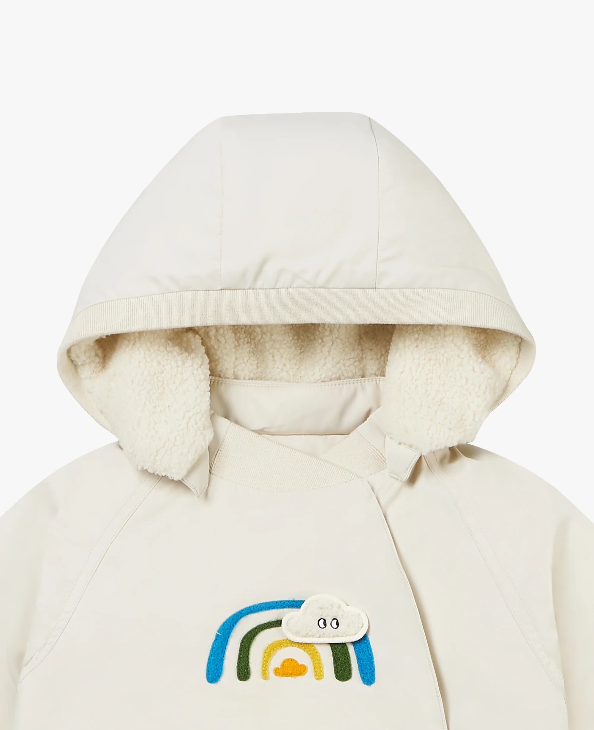 Down Hooded Coat-Cloud